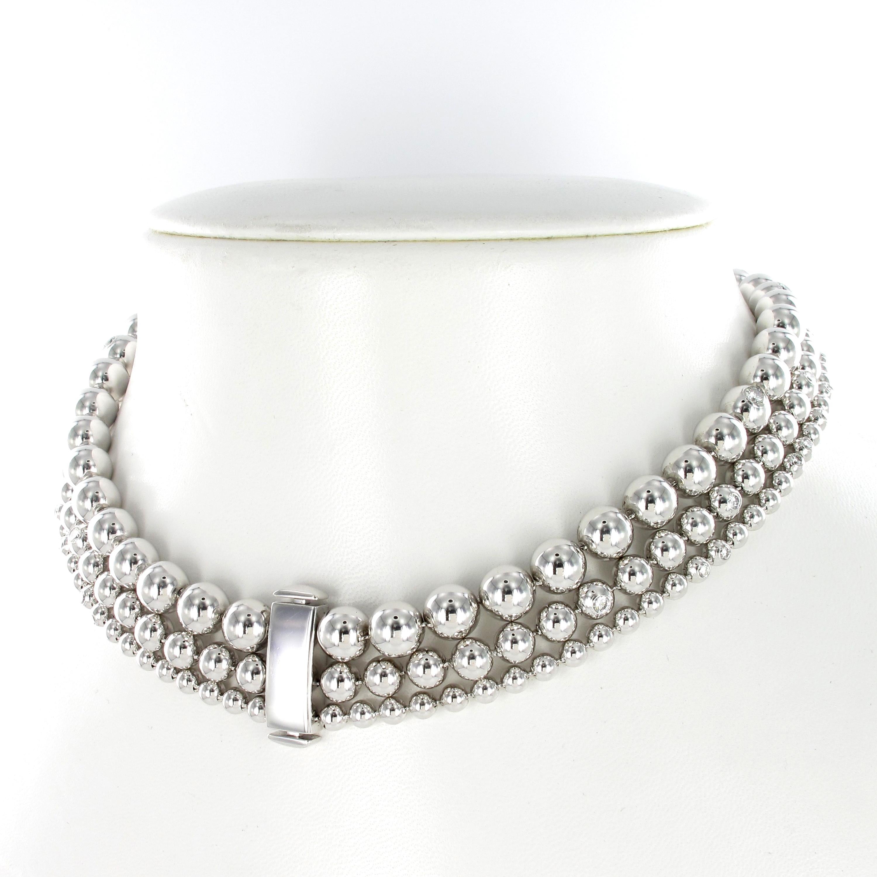 Cartier Diamond White Gold Perles De Diamants Necklace 1