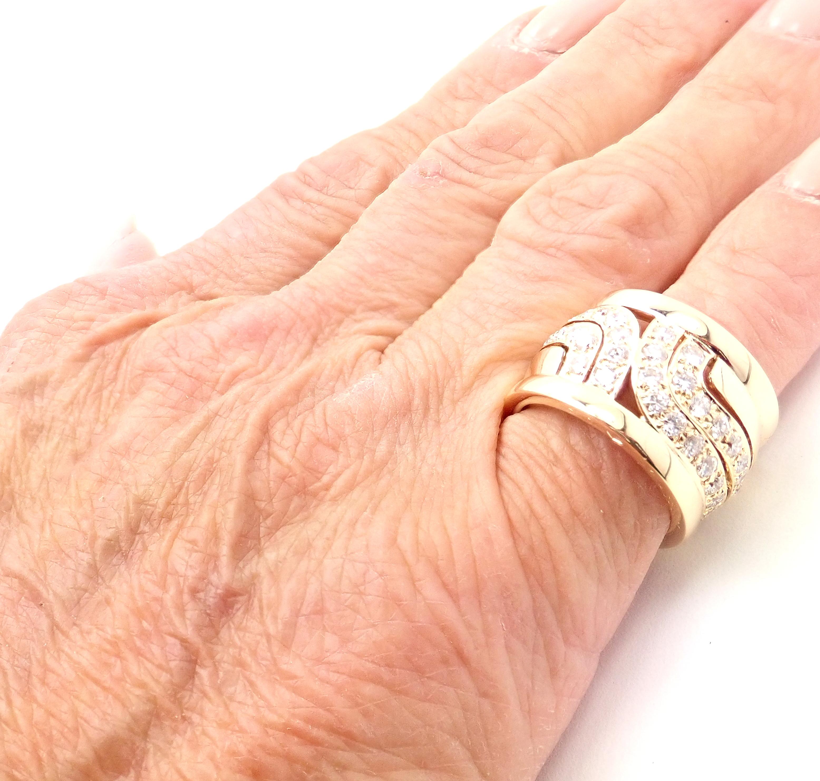 Cartier Diamant breiter Gelbgold Band Ring im Angebot 6