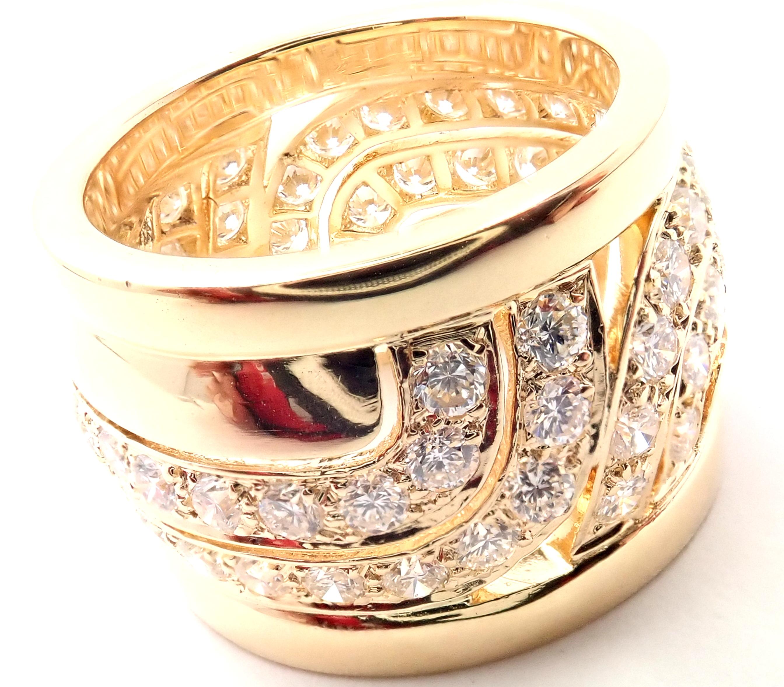 Cartier Diamant breiter Gelbgold Band Ring (Brillantschliff) im Angebot