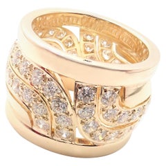 Cartier Diamond Wide Yellow Gold Band Ring