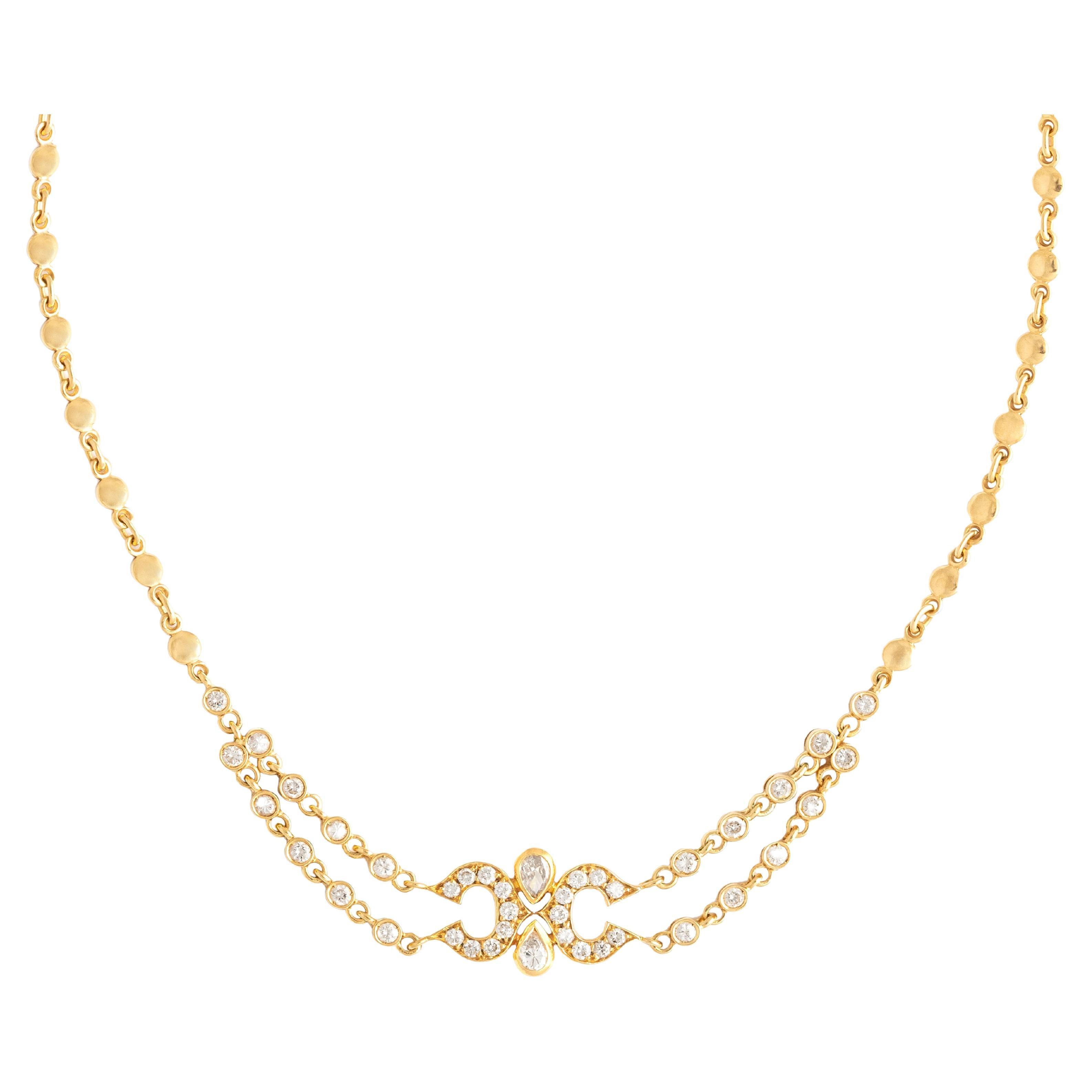 Cartier Diamond Gold Necklace at 1stDibs