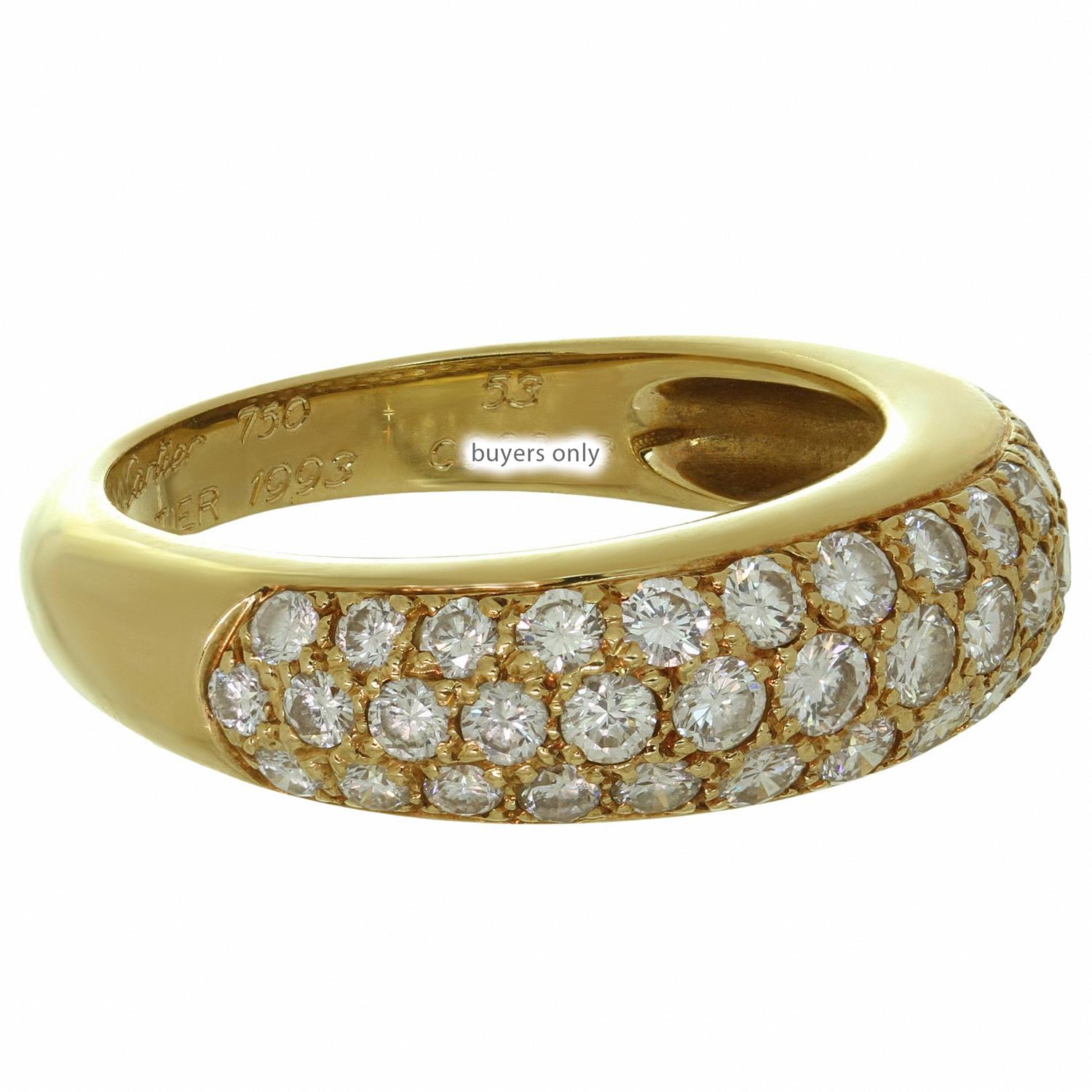 CARTIER Diamond Yellow Gold Band Ring 1