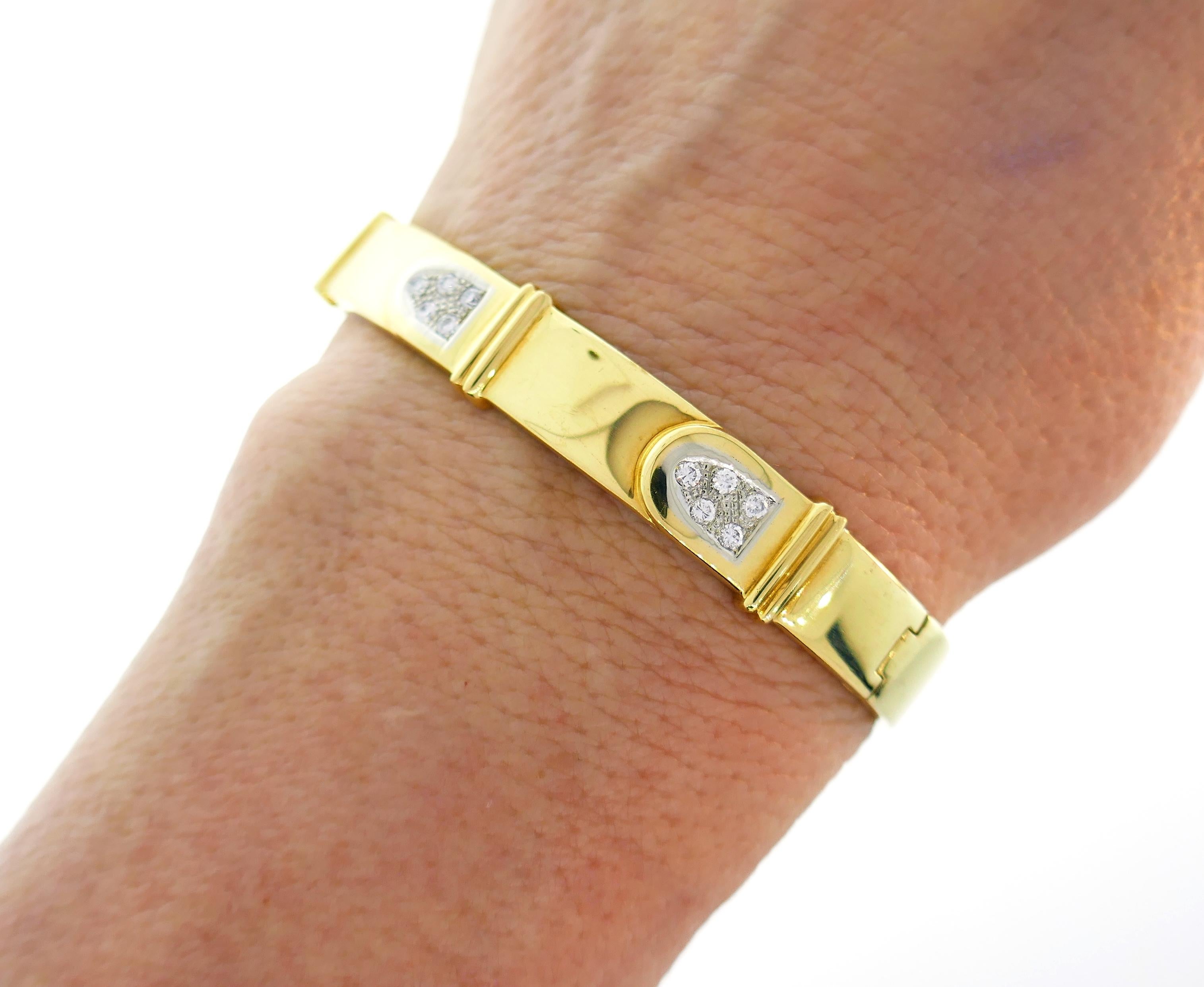 Cartier Diamond Yellow Gold Bangle Bracelet In Excellent Condition In Beverly Hills, CA