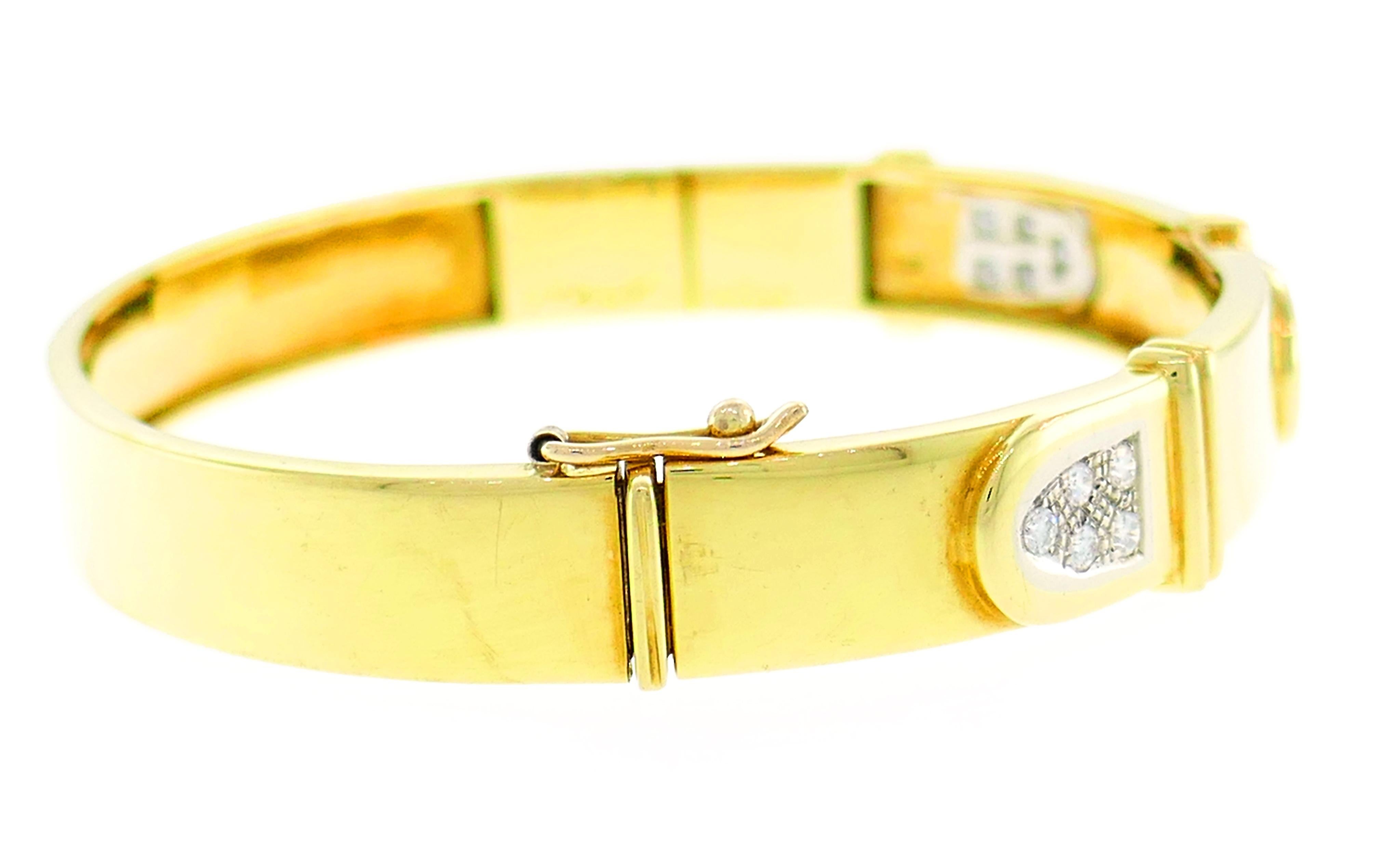 Women's or Men's Cartier Diamond Yellow Gold Bangle Bracelet