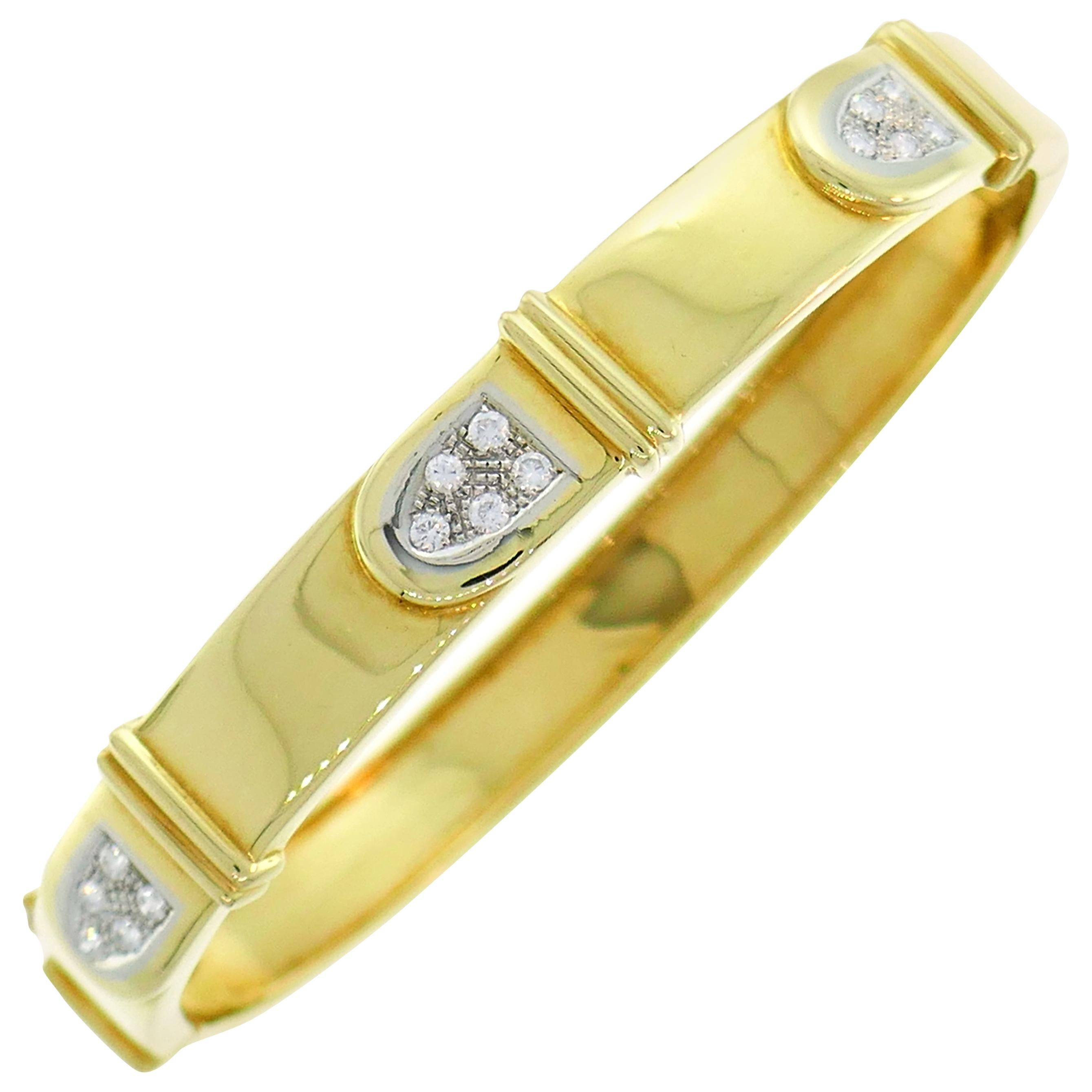 Cartier Diamond Yellow Gold Bangle Bracelet