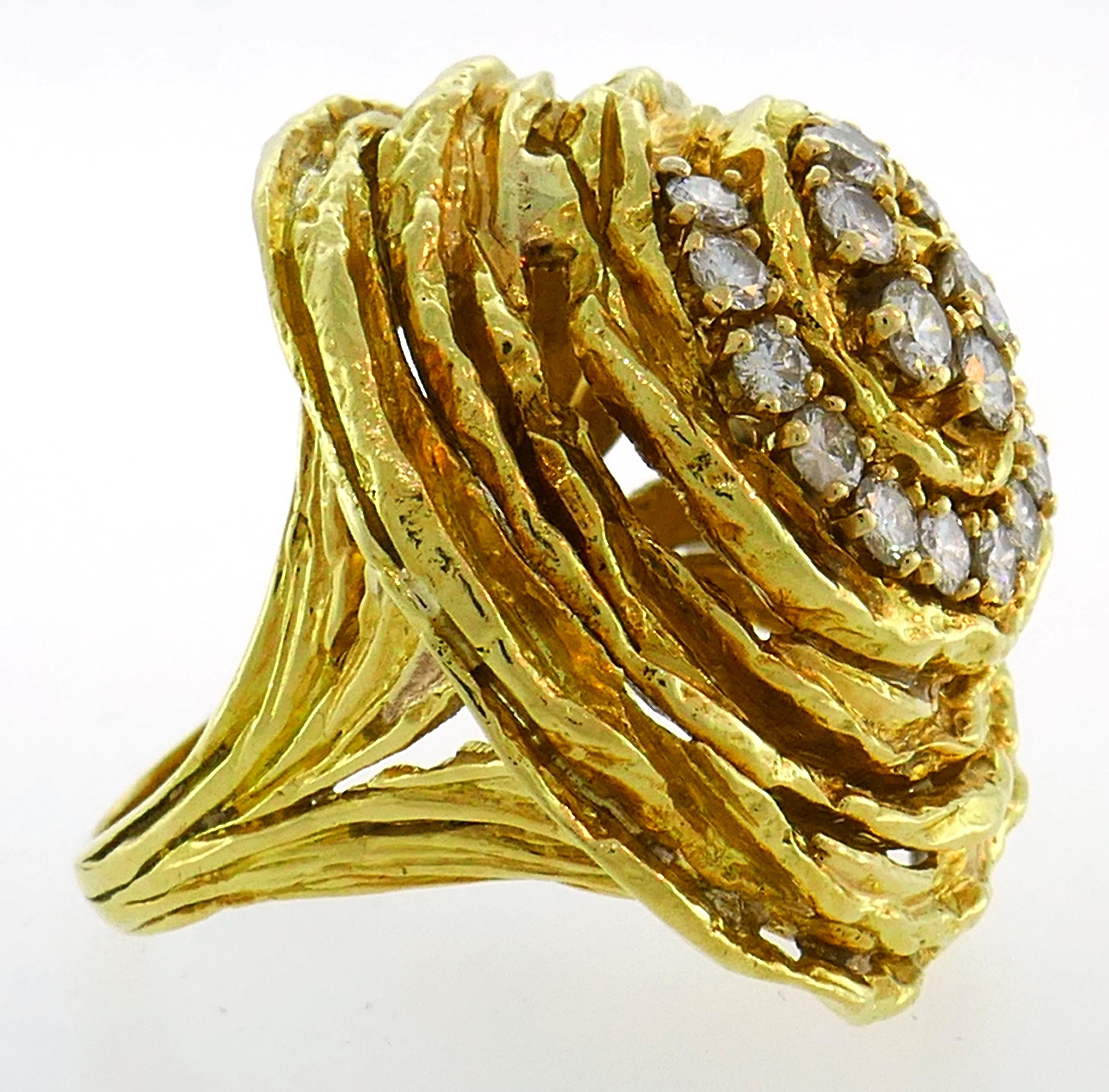 Women's Cartier Diamond Yellow Gold Cocktail Ring