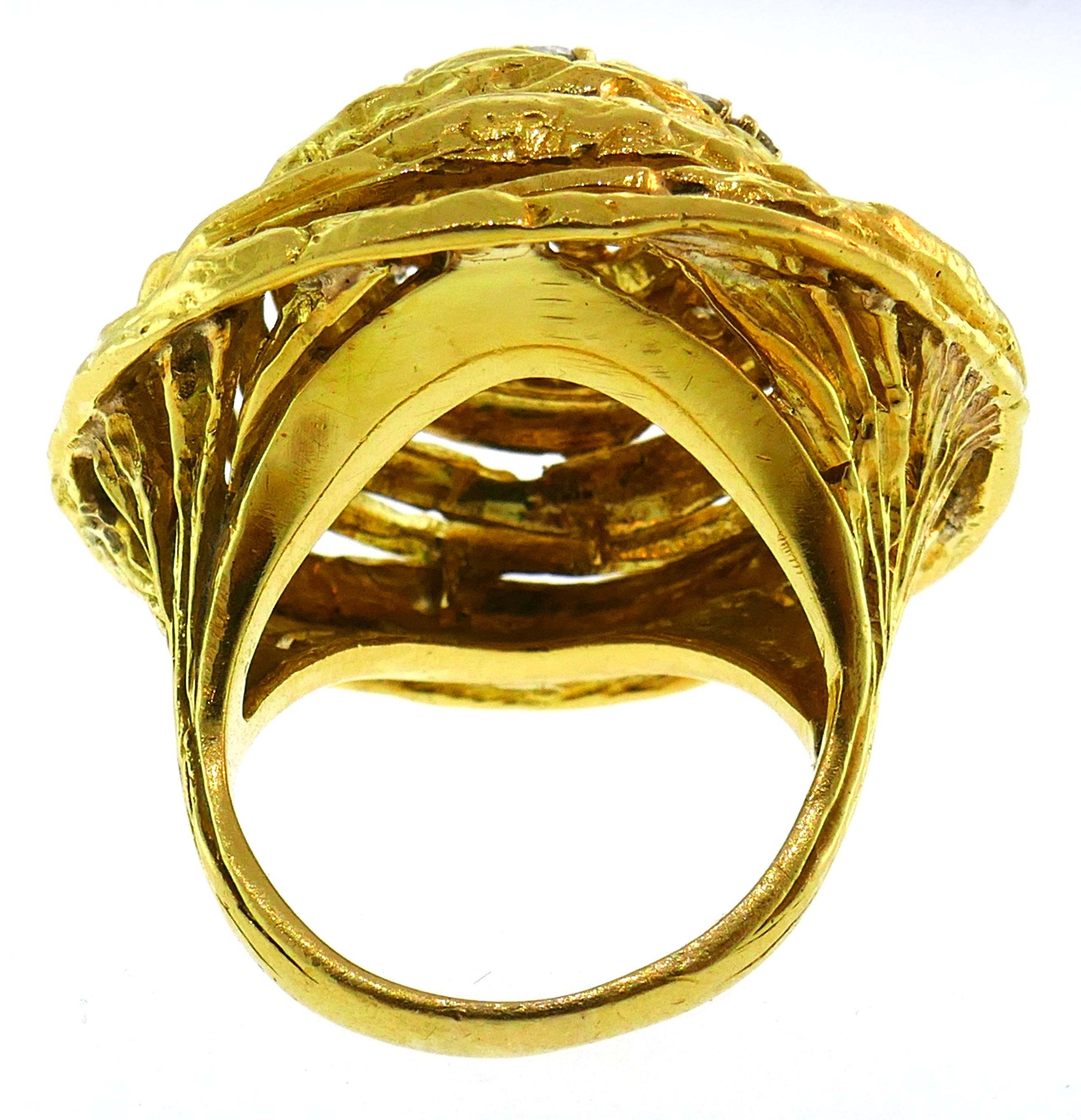 Cartier Diamond Yellow Gold Cocktail Ring 1