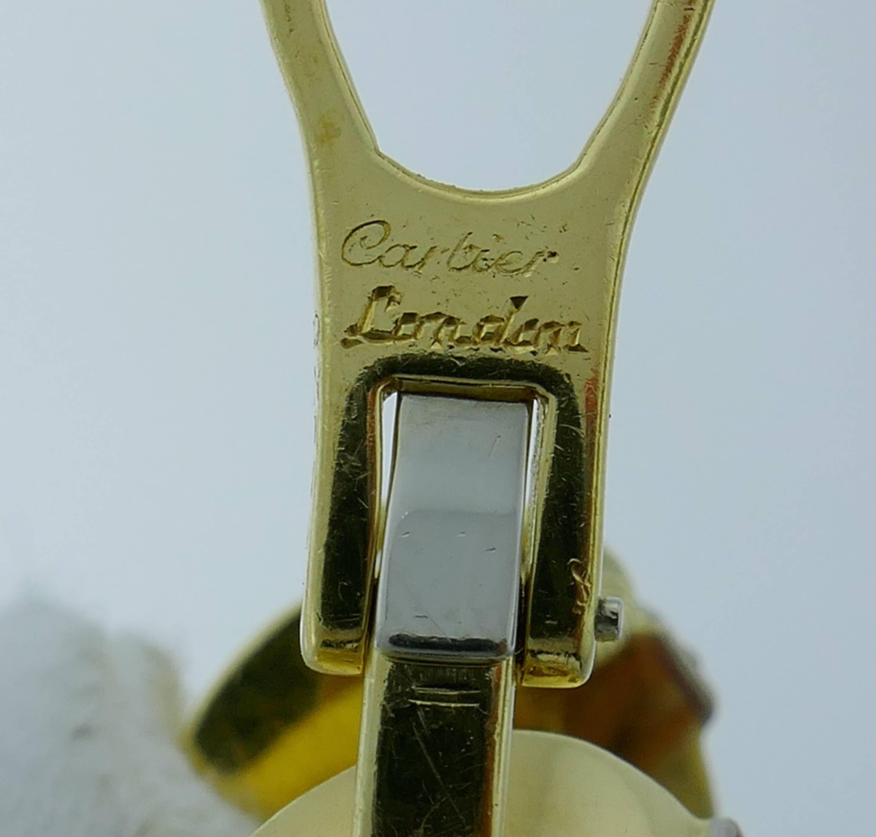 Cartier Boucles d'oreilles cerceau en or jaune et diamants en vente 1