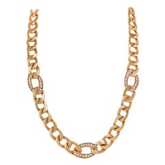 Cartier Diamond Yellow Gold Link Necklace