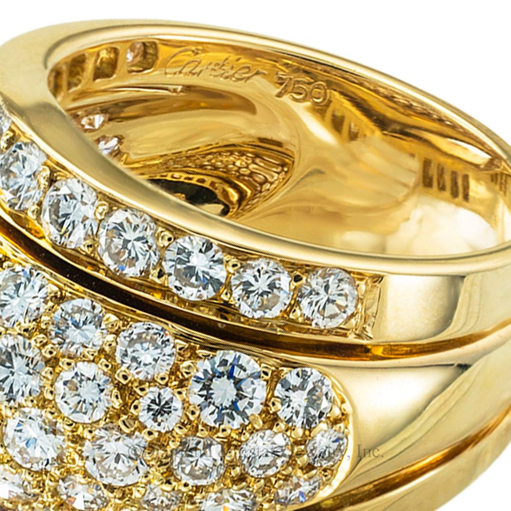 Cartier Bague Nigeria en or jaune et diamants en vente 3
