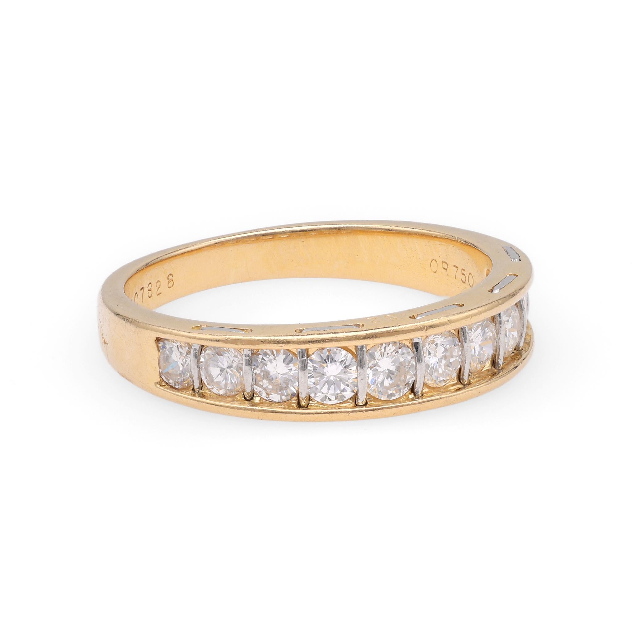 Brilliant Cut Cartier Diamond Yellow Gold Ring For Sale