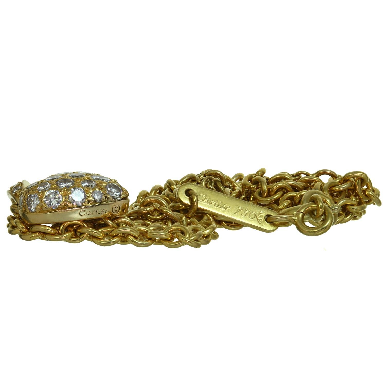 Cartier Diamond Yellow Gold Small Heart Pendant Necklace 1