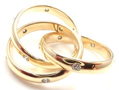 Cartier Diamond Yellow Gold Trinity Band Ring