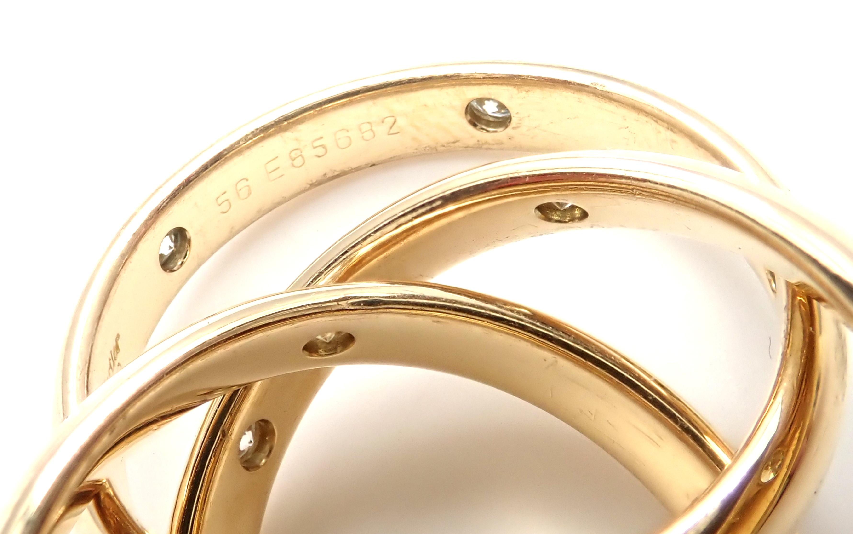 Cartier Diamond Yellow Gold Trinity Band Ring 2