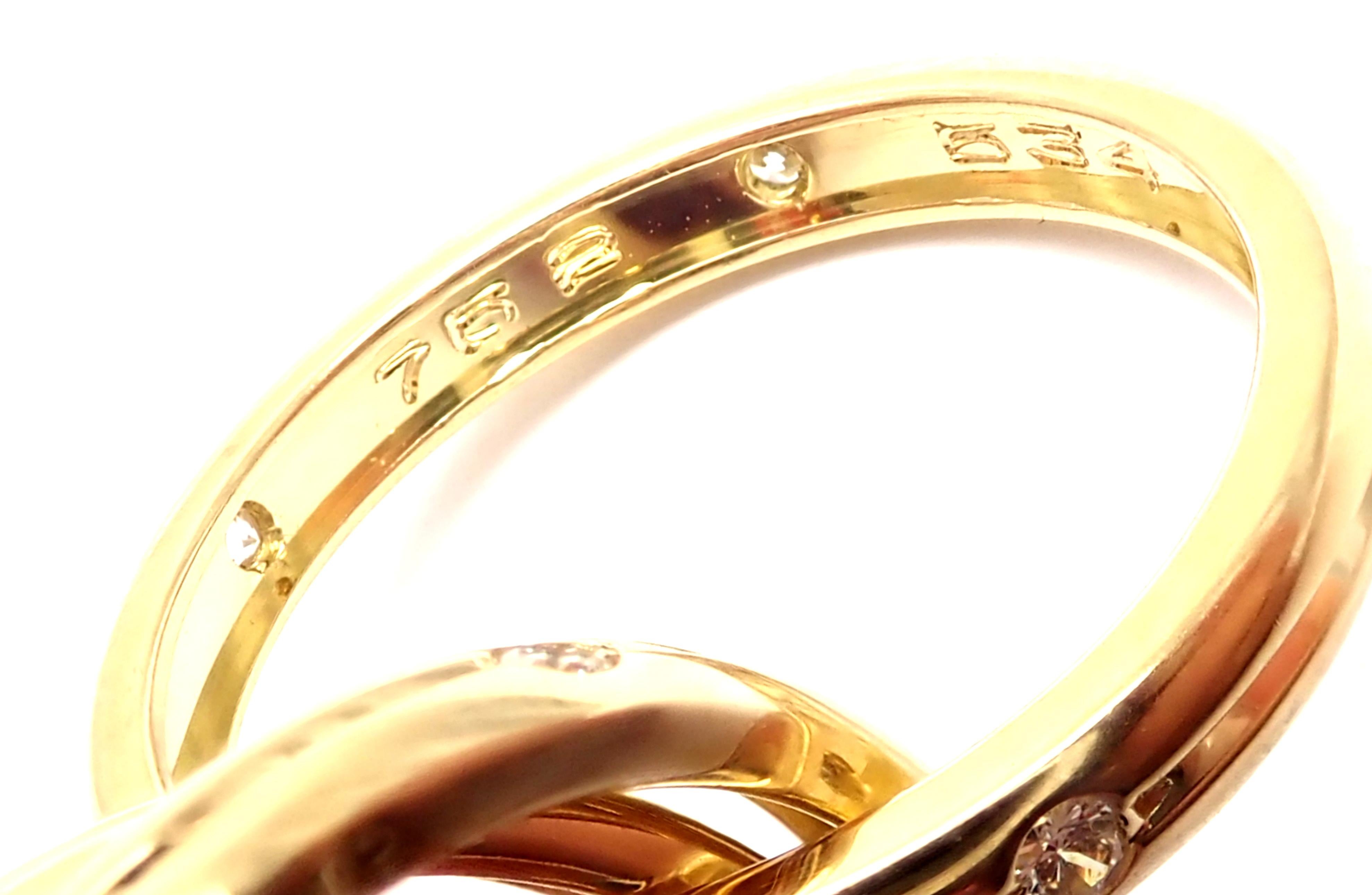 Cartier Diamond Yellow Gold Trinity Band Ring 3