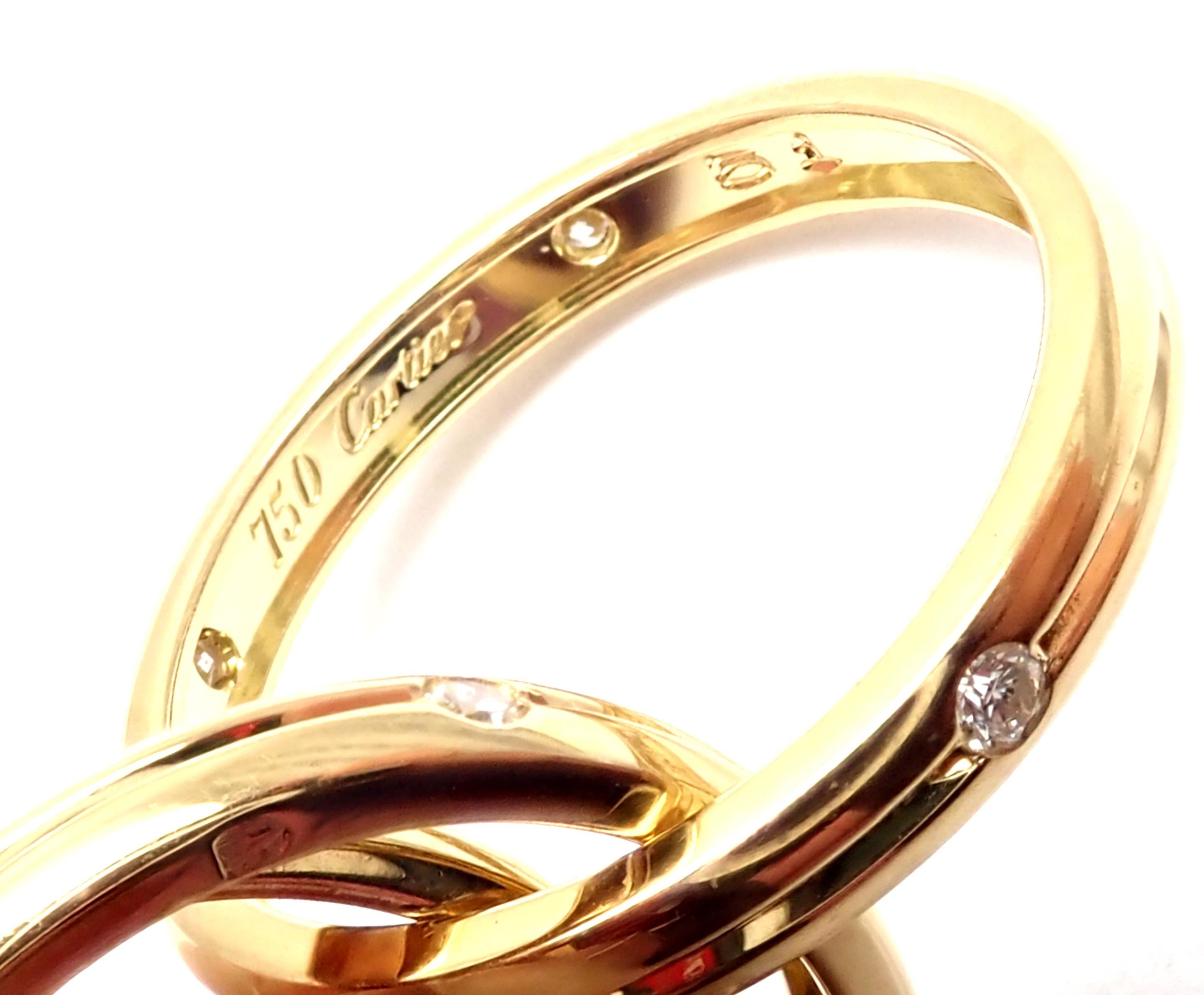 Cartier Diamond Yellow Gold Trinity Band Ring 4