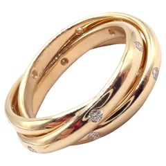 Cartier Diamond Yellow Gold Trinity Band Ring