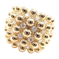Cartier Diamond Yellow Gold Wide Band Ring