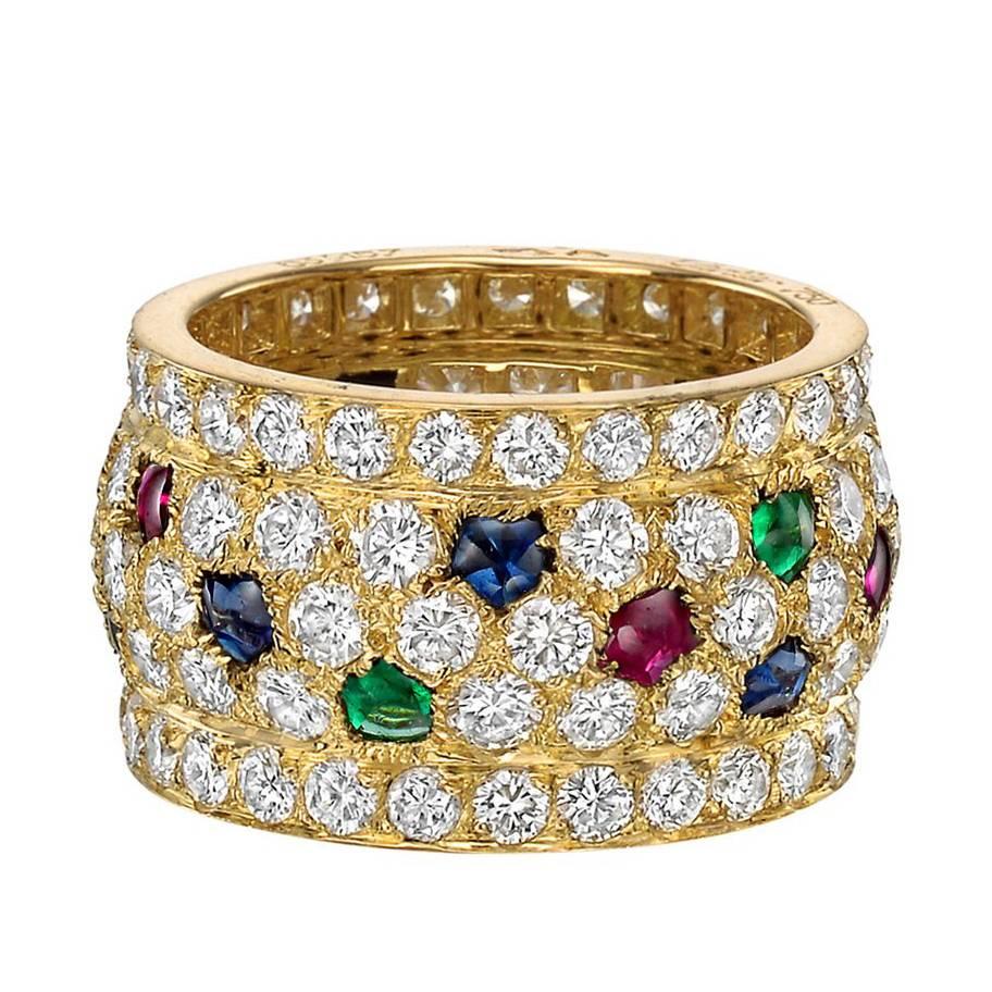 Cartier Diamond, Ruby, Sapphire and Emerald "Nigeria" Ring