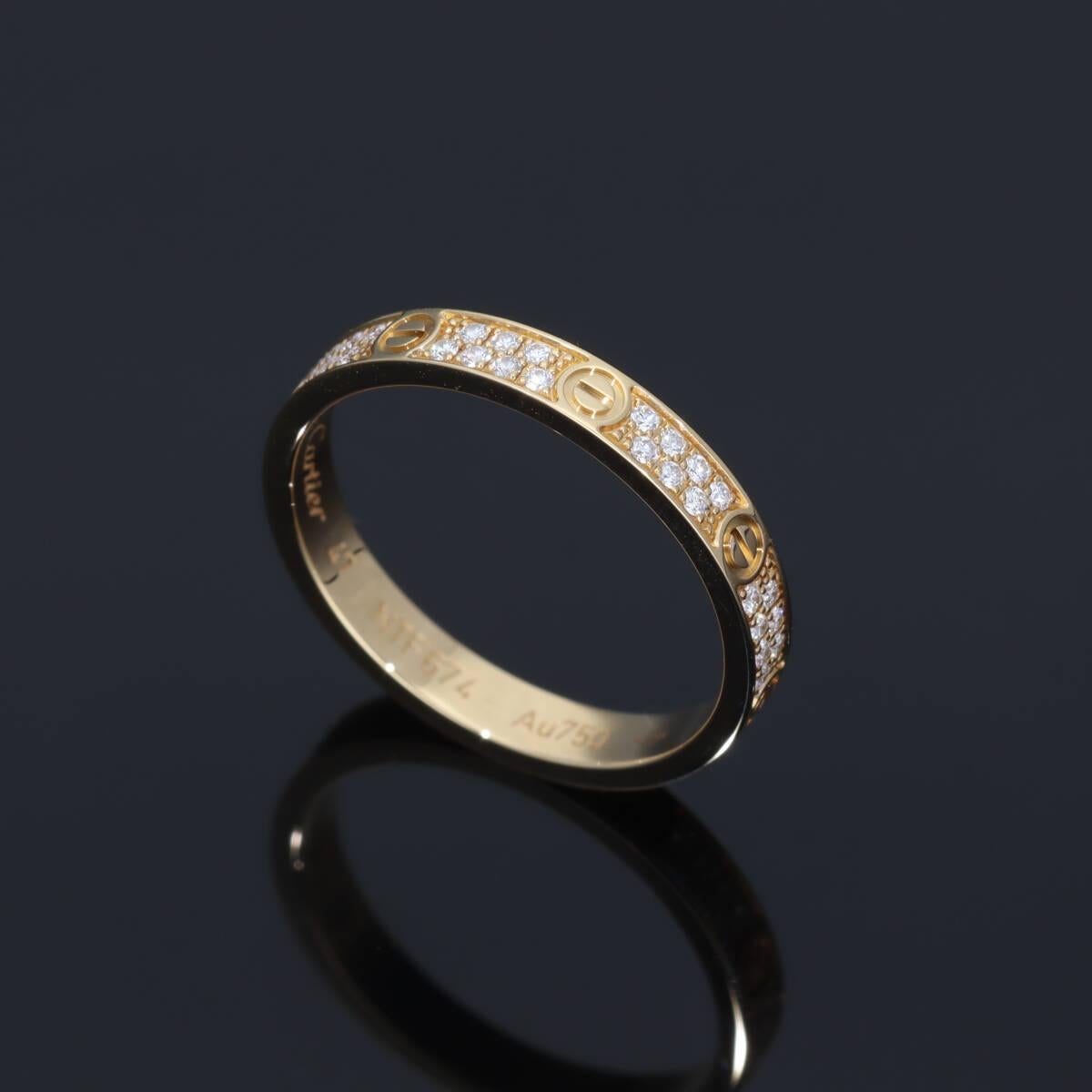 Cartier Diamonds 0.19ct oro giallo 18K Mini Love Ring Small US 4 in vendita 2