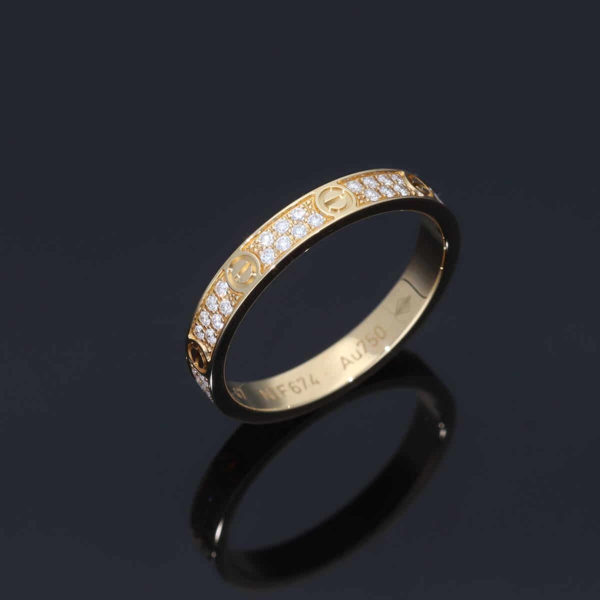 Cartier Diamonds 0.19ct oro giallo 18K Mini Love Ring Small US 4 in vendita 3