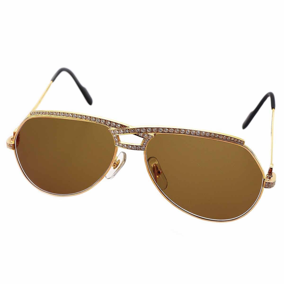 Cartier Diamanten 18Kt Gelbgold Vendome Papillon 130 59-14 Brillenbrille mit Sonnenbrillen im Angebot