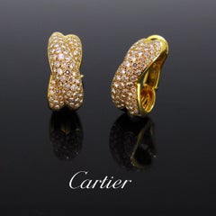 Cartier Diamonds Crossover Yellow Gold Earrings