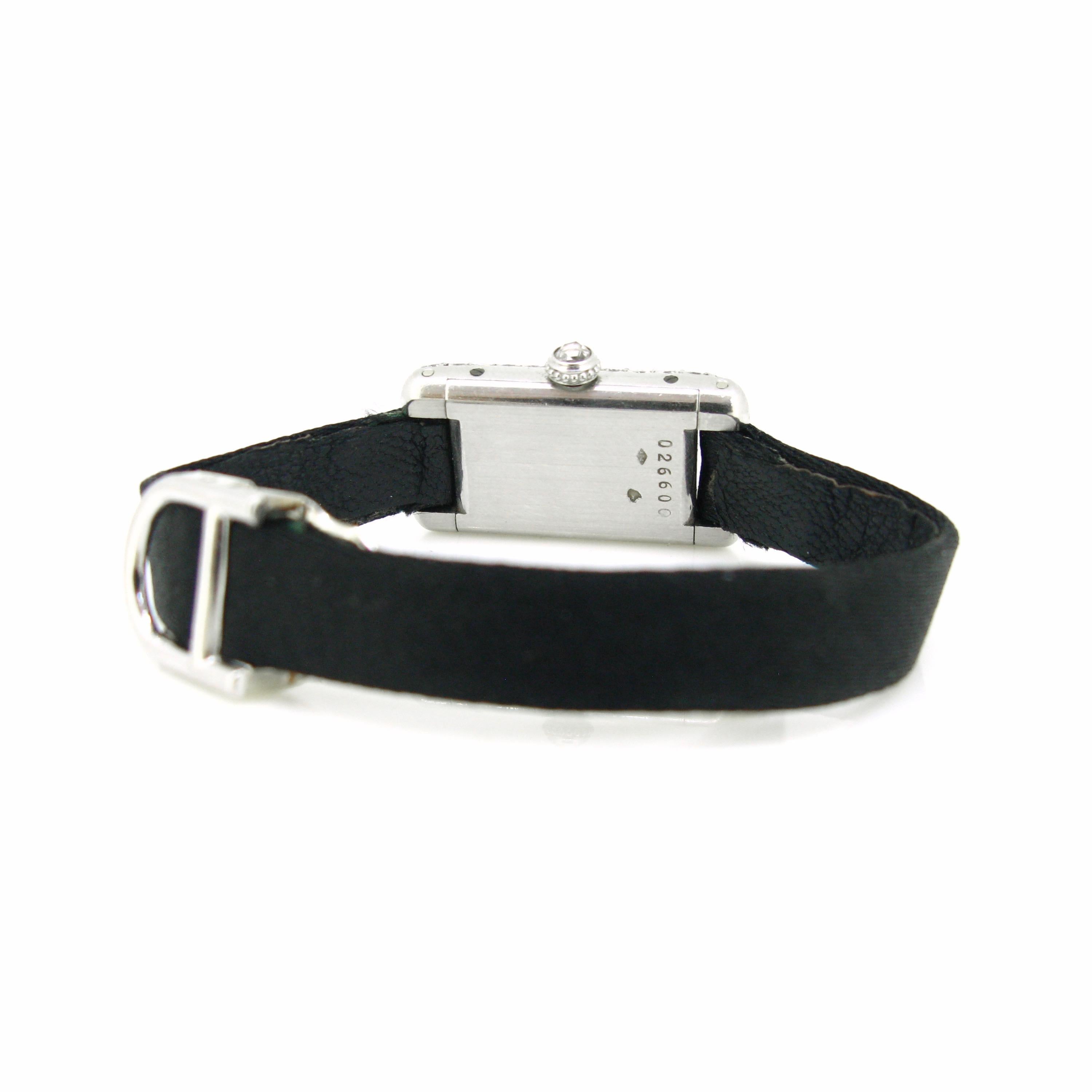 Cartier Diamonds Platinum White Gold Lady Wristwatch In Good Condition In London, GB