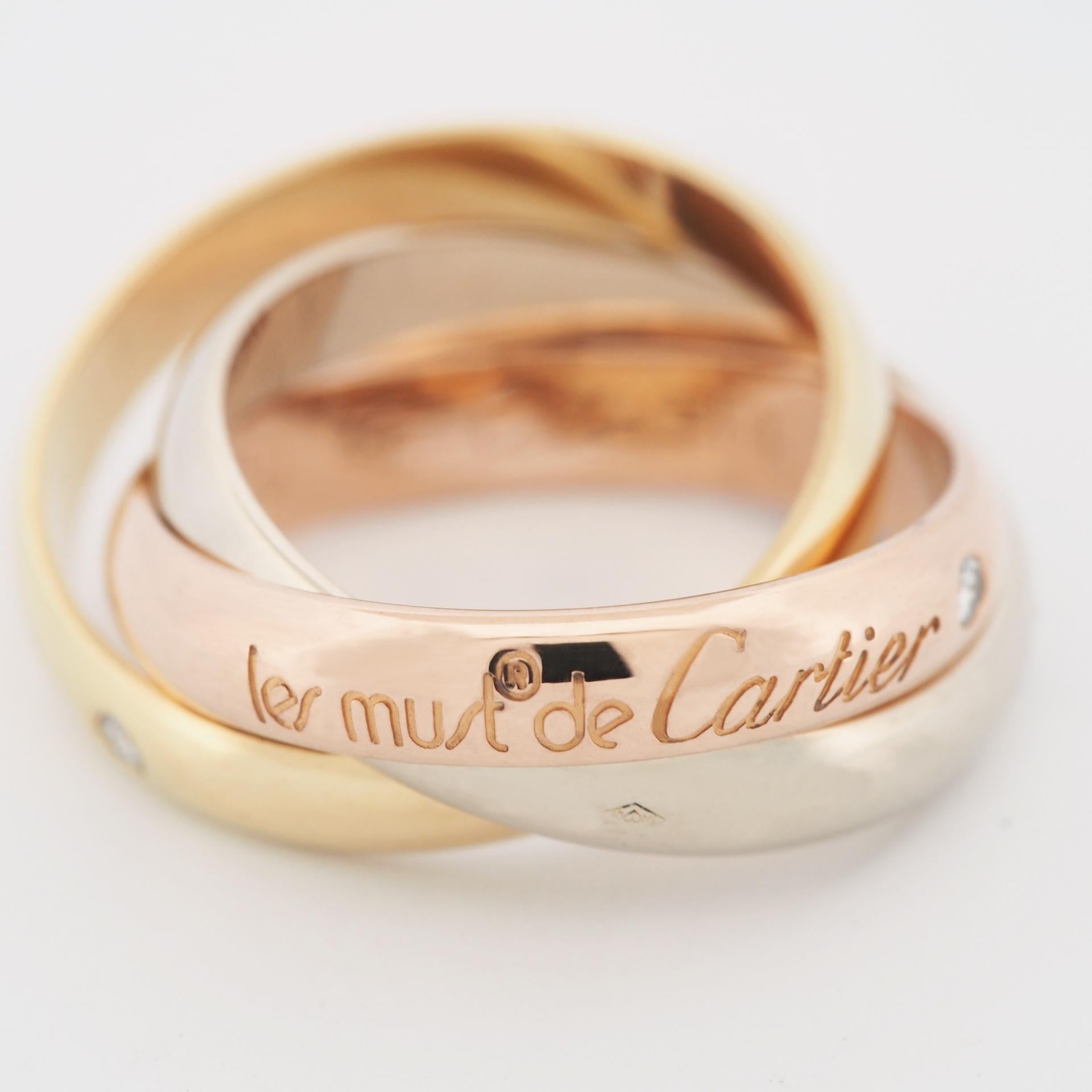 Round Cut Cartier Diamonds Trinity Ring 150th Anniversary Limited Edition 49