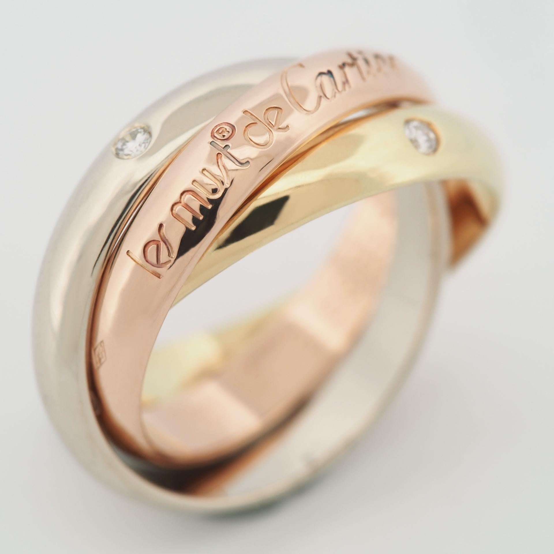 Round Cut Cartier Diamonds Trinity Ring 150th Anniversary Limited Edition 49 US 5.0