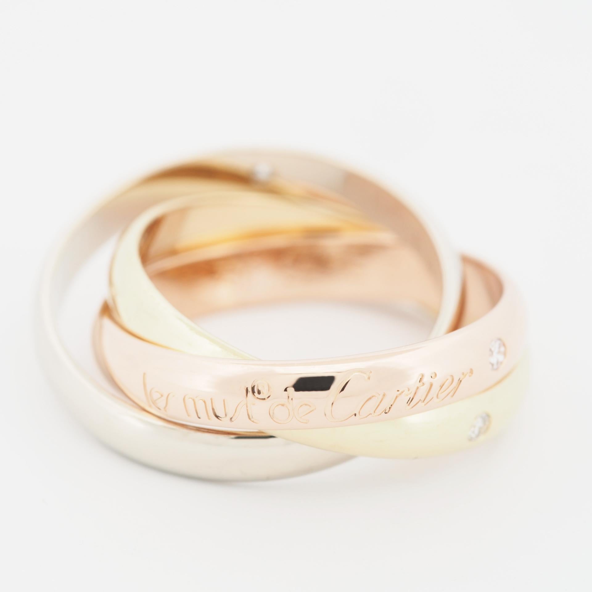 Round Cut Cartier Diamonds Trinity Ring 150th Anniversary Limited Edition 54
