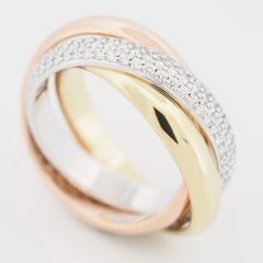 Cartier Diamonds Trinity Ring 3G 56 US 7.75