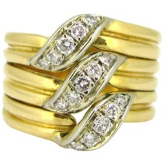 Cartier Diamonds Triple Stack Ring, 18kt Yellow and White Gold, France, circa 19