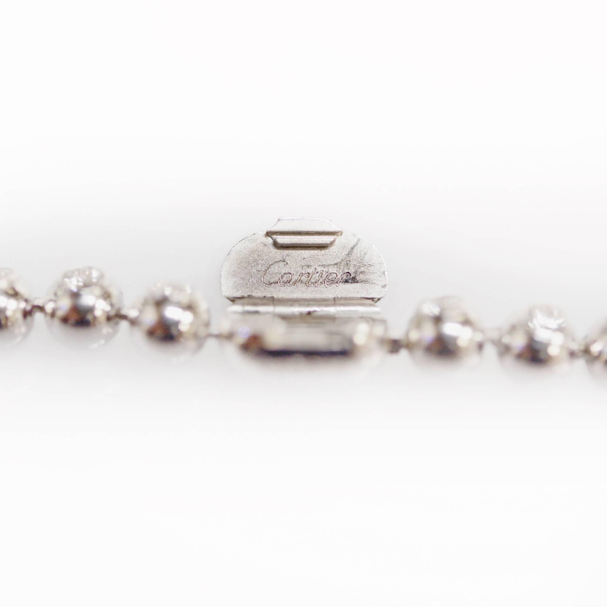 Modern Cartier Diamonds White 4.62 Carat Tennis '4608' Necklace