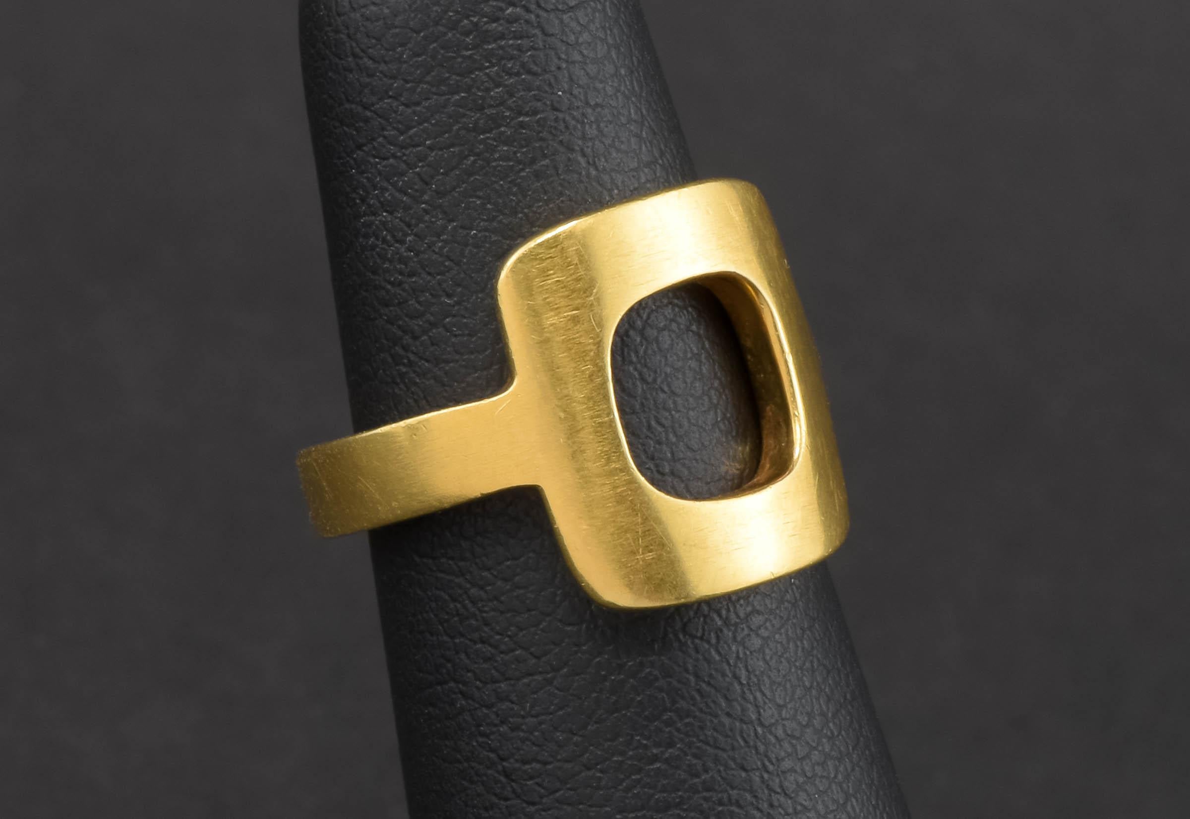 Women's Cartier Dinh Van 18k Gold Ring - Striking Modernist Design, circa 1960s