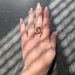 Cartier Dinh Van 1970's 18 Karat Yellow Gold Vintage Ankh Bypass Ring