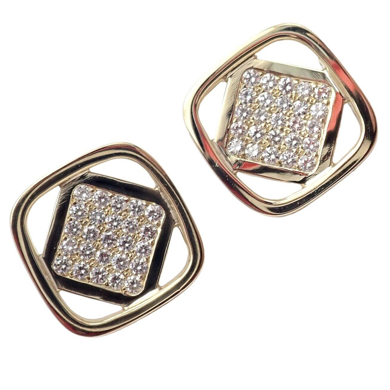 Cartier Dinh Van Diamond Yellow Gold Earrings For Sale 6