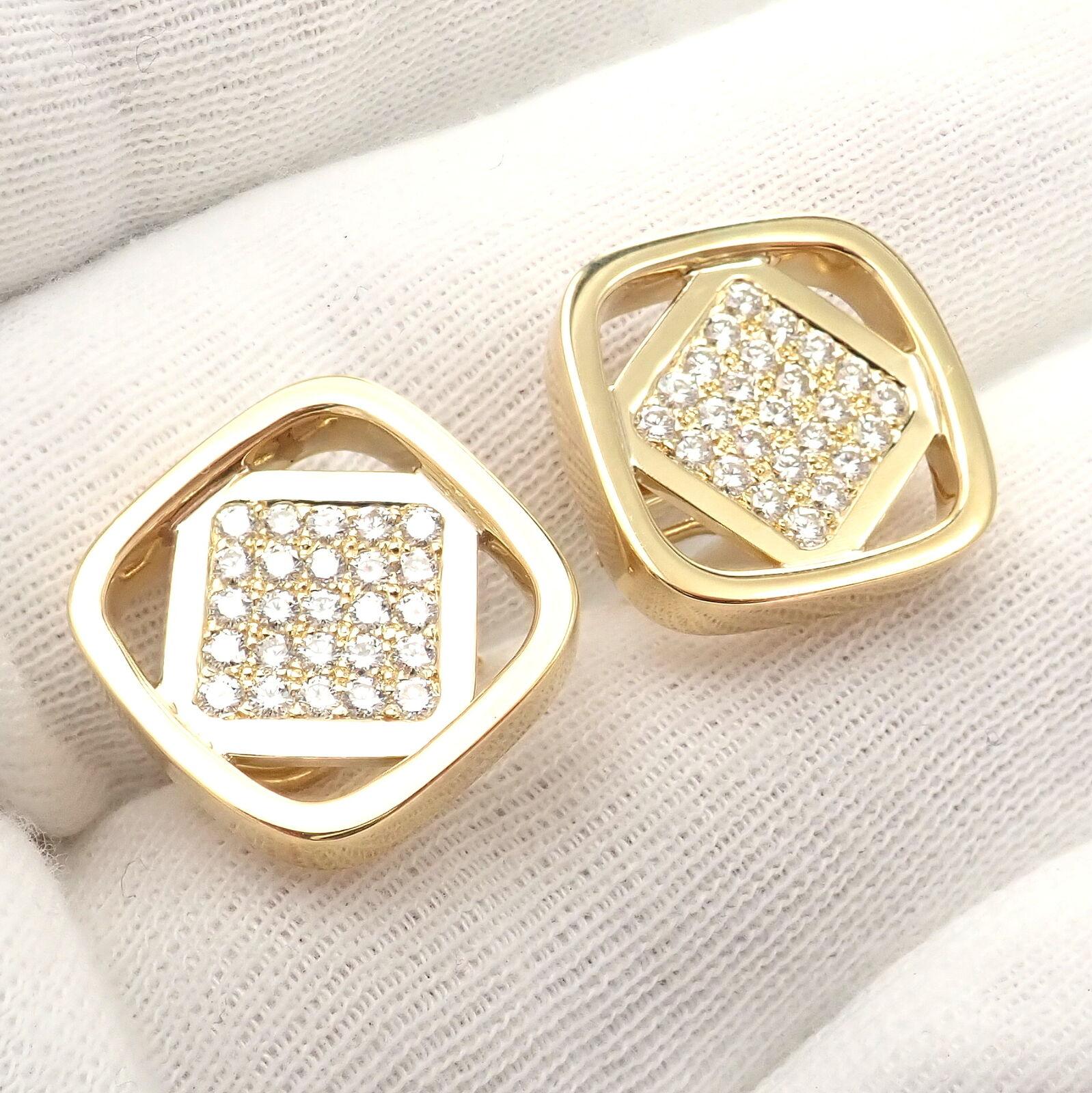 Cartier Dinh Van Diamond Yellow Gold Earrings For Sale 7