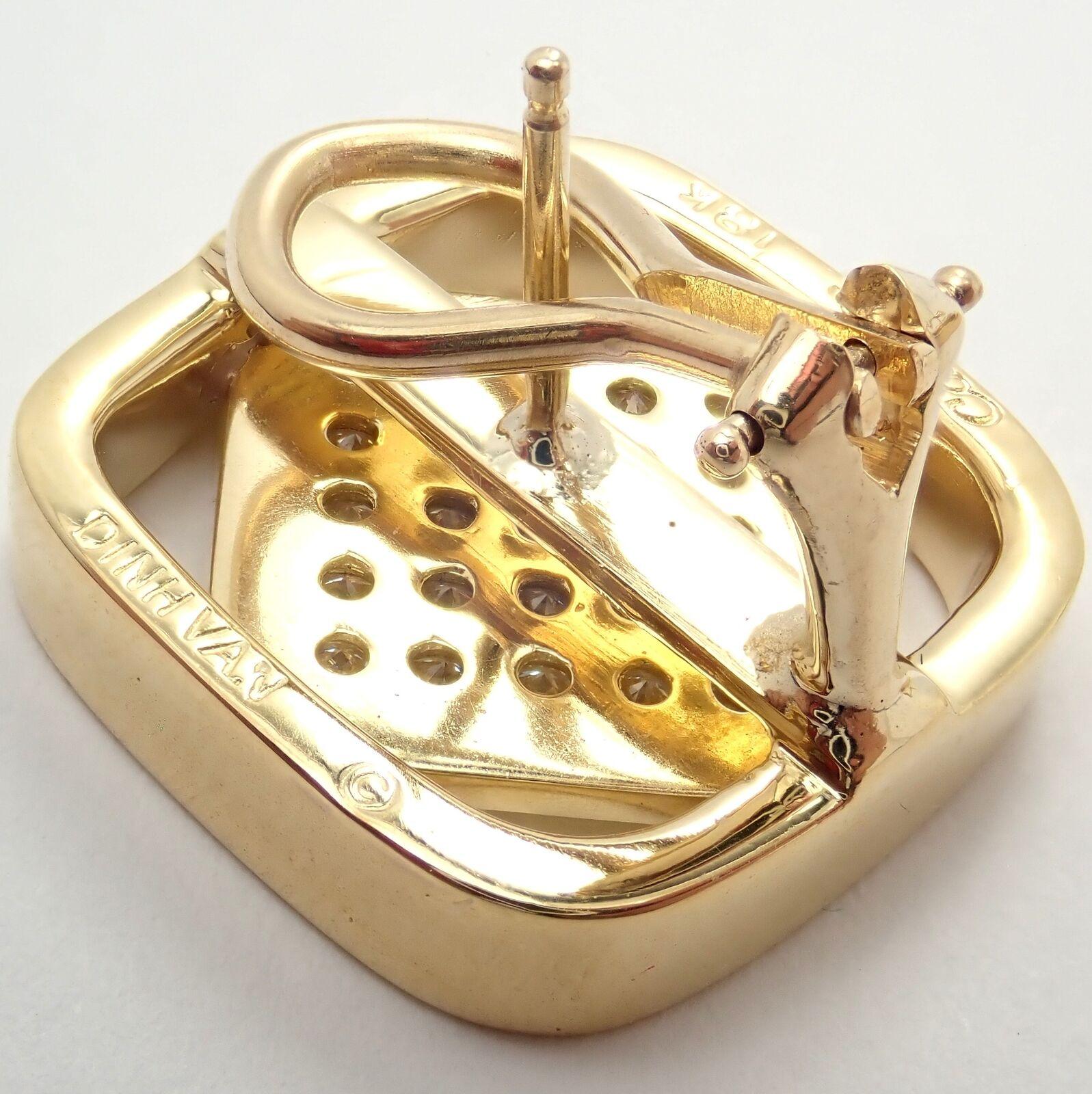 Boucles d'oreilles Cartier Dinh Van en or jaune et diamants Excellent état - En vente à Holland, PA