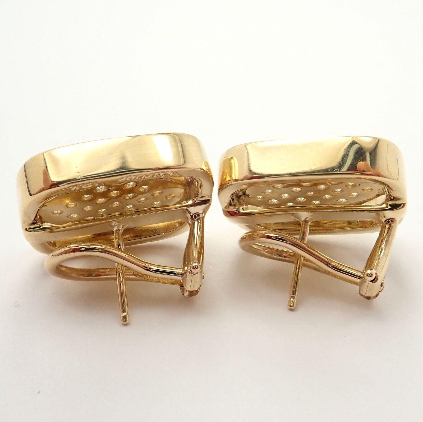 Cartier Dinh Van Diamond Yellow Gold Earrings For Sale 1