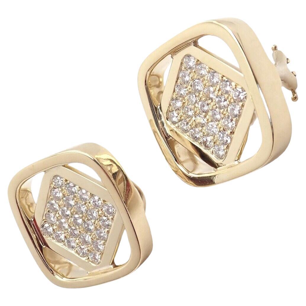 Cartier Dinh Van Diamond Yellow Gold Earrings For Sale