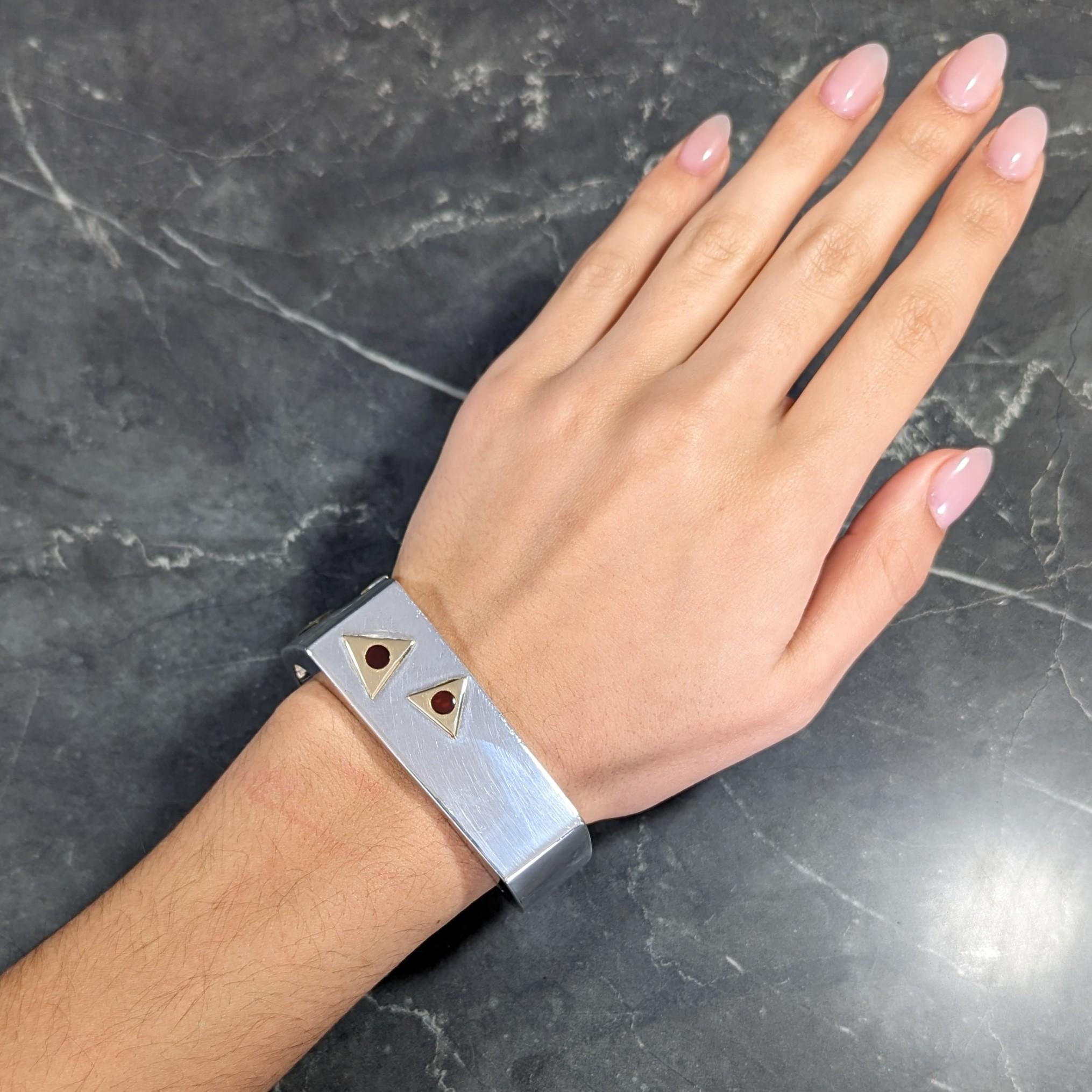 Cartier Dinh Van for Cartier Bracciale modernista in corniola con intarsi in oro 18 carati 6
