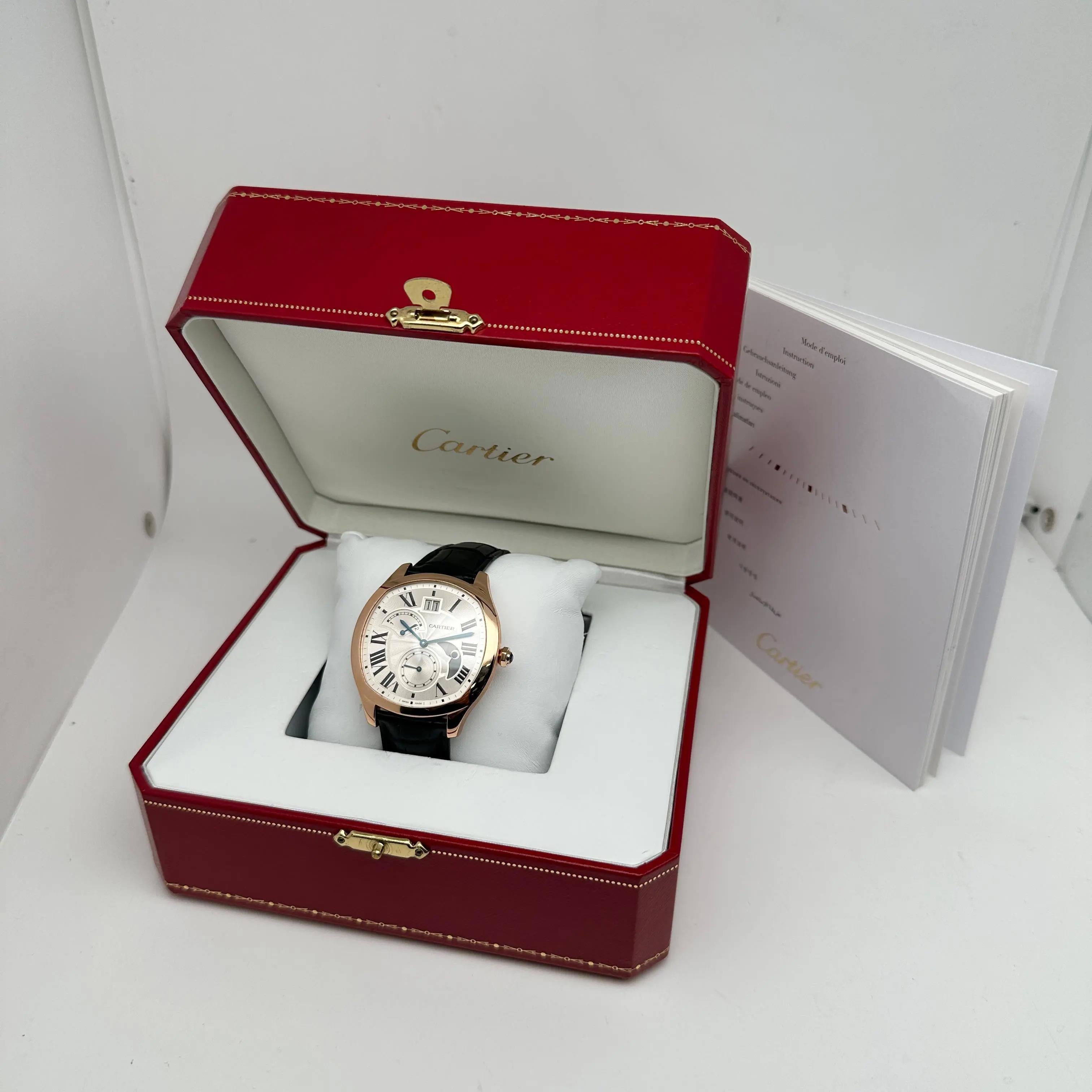 Cartier Dirve De 40MM 18K Rose Gold Silver Dial Automatic Men Watch WGNM0005 10