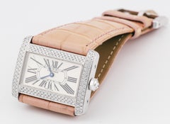 Montre d'usine Cartier Divan 32 mm en or blanc 18 carats et diamants