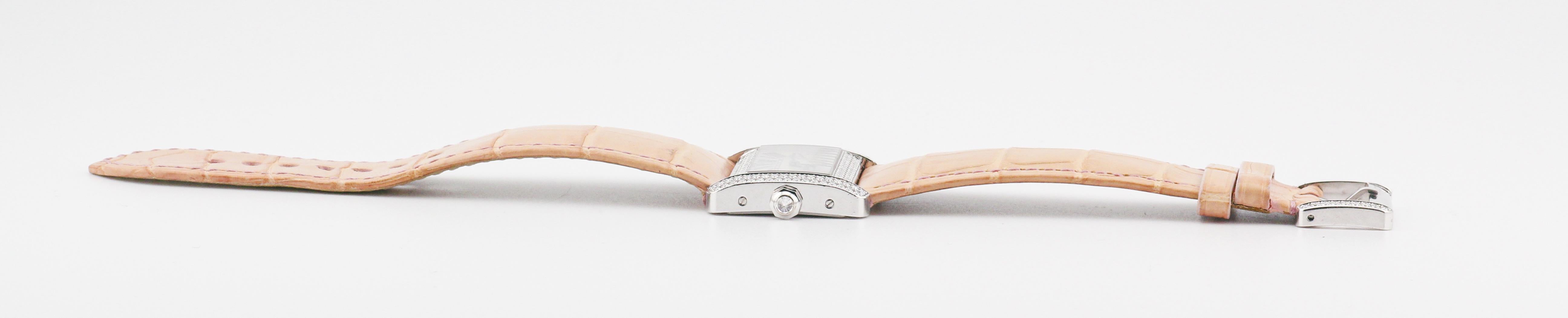Cartier Divan 32mm 18K Weißgold Fabrik-Diamant-Uhr im Angebot 1