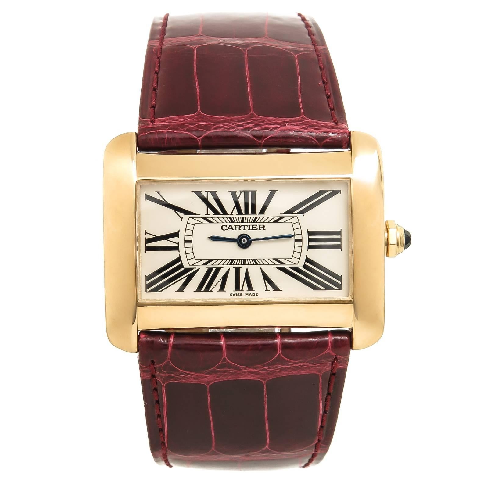 Cartier Yellow Gold Divan Large Quartz Wristwatch