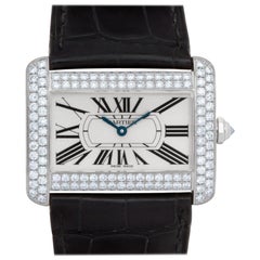 Cartier Divan WA301370 18 Karat White Gold Silver Dial Quartz Watch