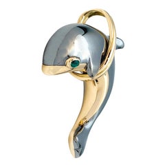 Cartier Dolphin Pendant, Gold and Silverium