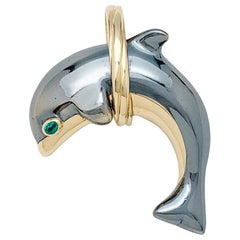 Cartier Dolphin Pendant, Gold and Silverium