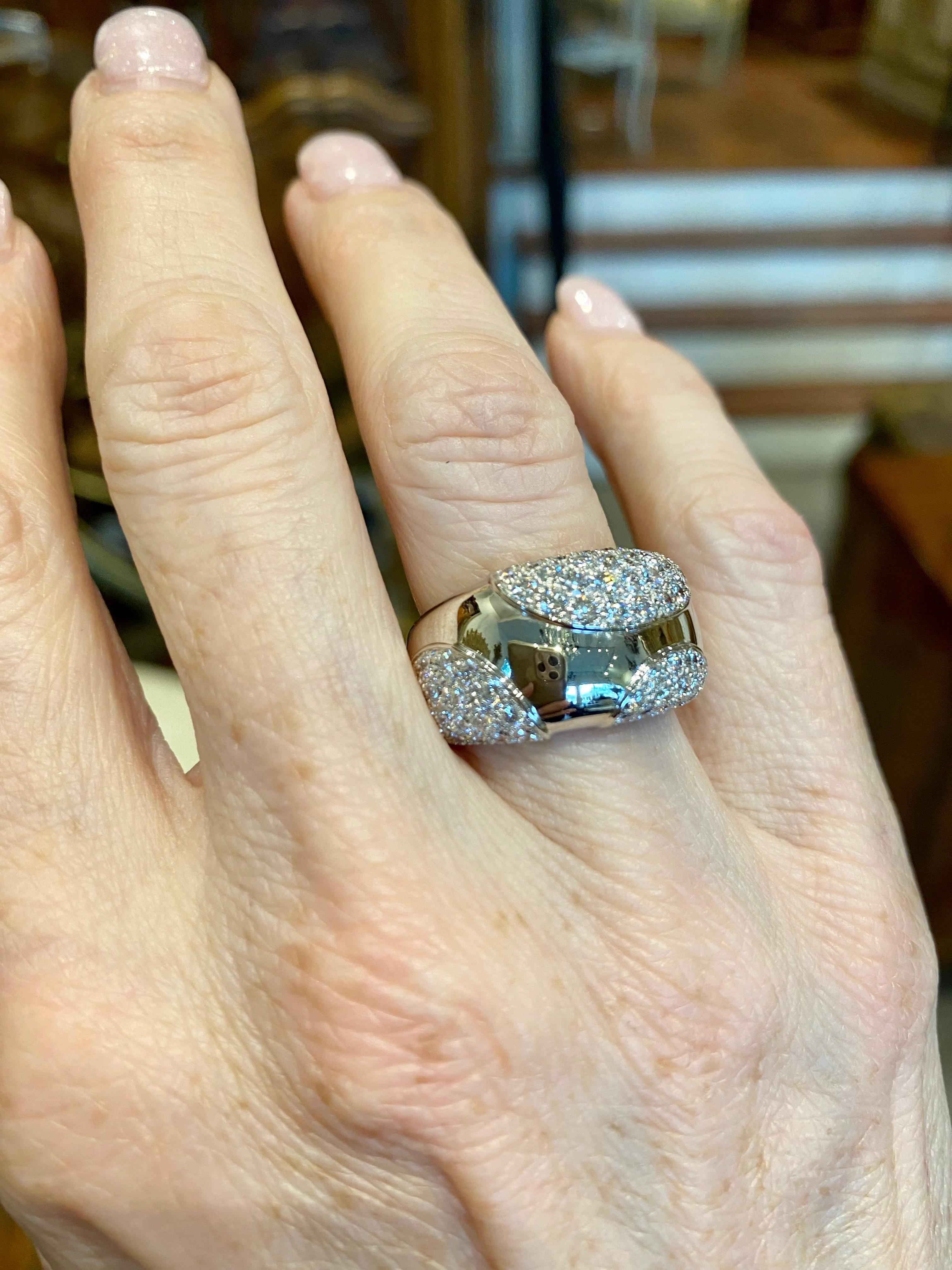Contemporary Cartier Dome Pavè Diamond Ring For Sale